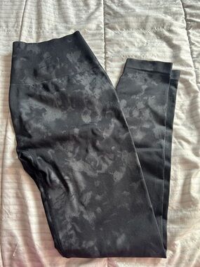 Black Tie-Dye High-Waist Leggings